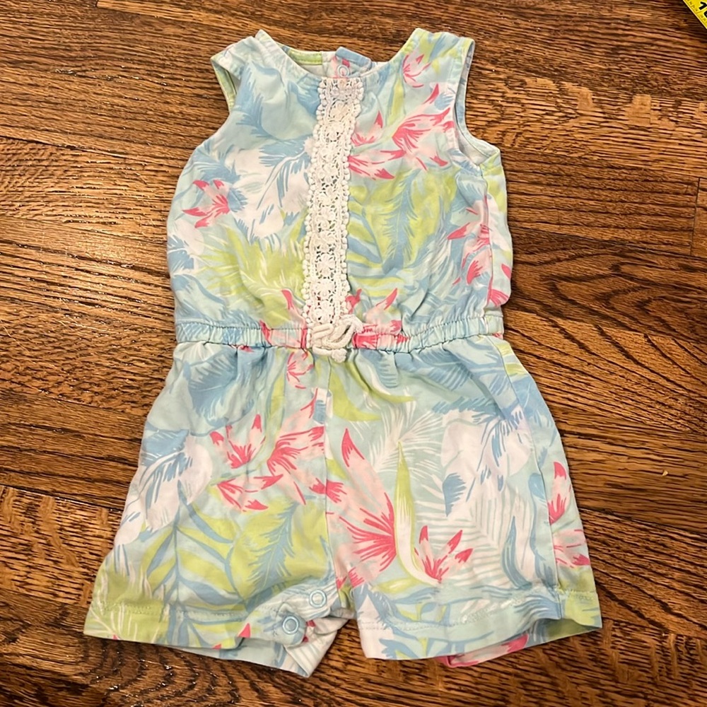 UEC TROPICAL BEACH ROMPER WITH LACE DETAIL - SIZE 12M